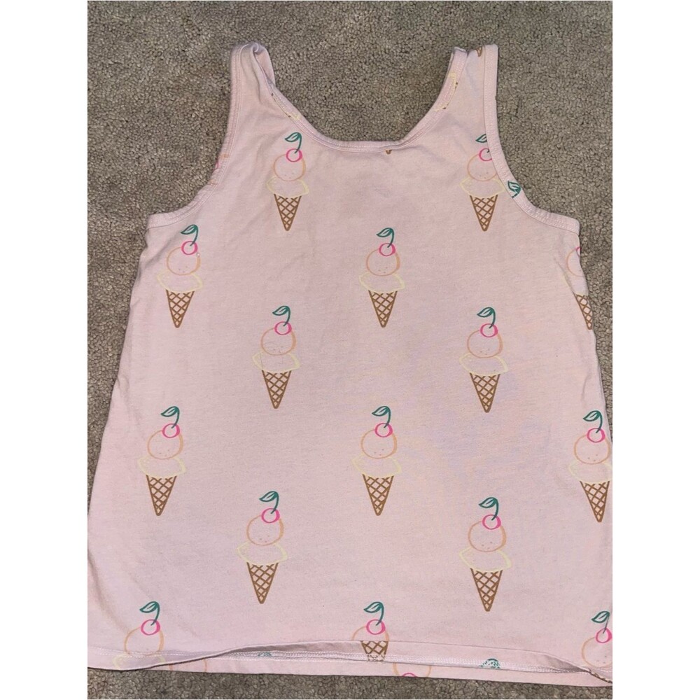 Girl’s Cat&Jack Pink Ice Cream Graphic Tank Top | Size Large (10/12)